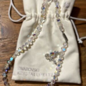 Swarovski Silver Crystal Necklace Iridescent Elegance